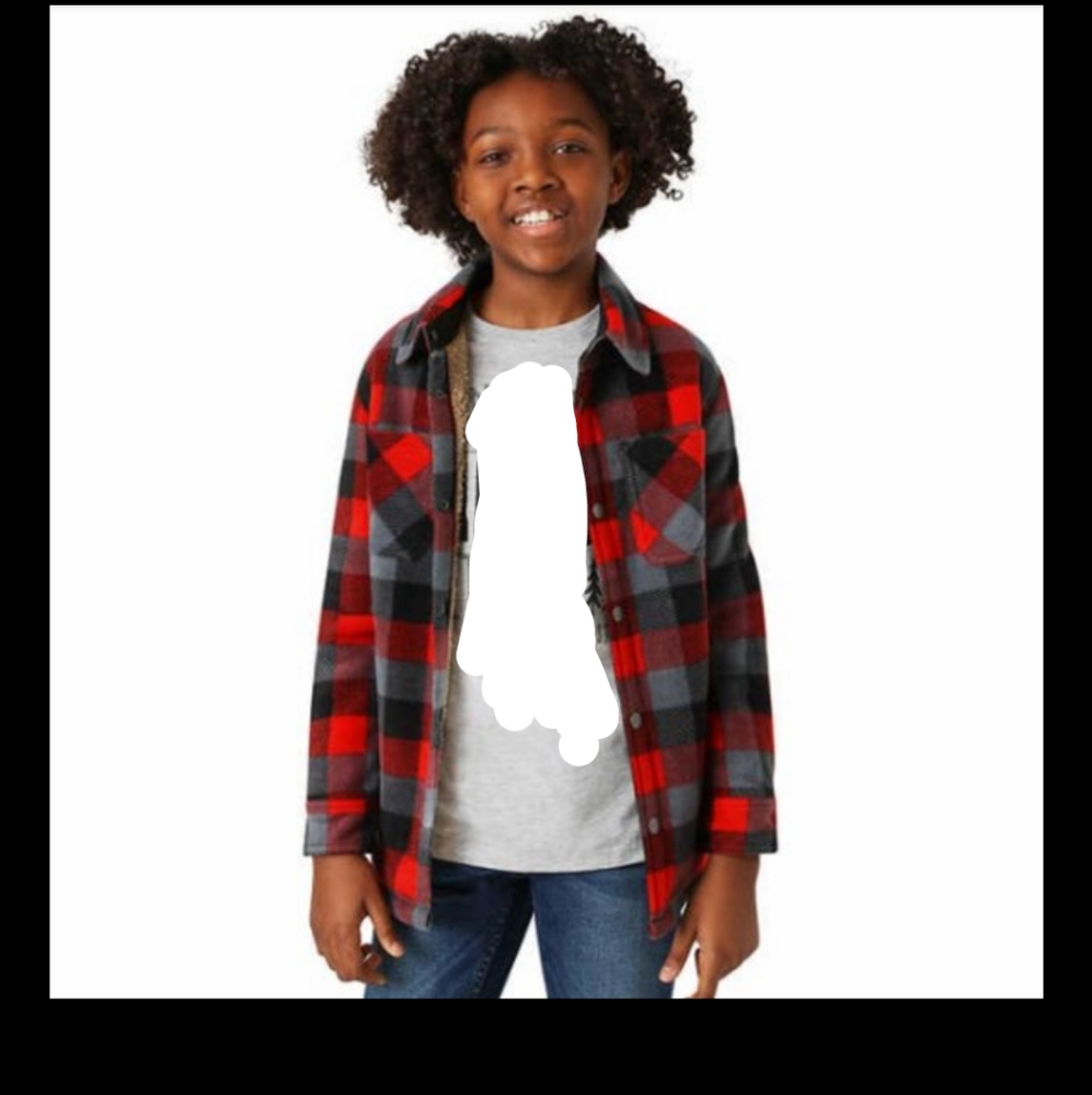 Weatherproof Vintage Sherpa Lined Fleece Flannel Shirt Jacket Kids Size XS (5-6)